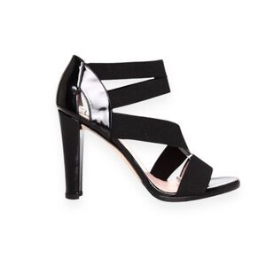 Stuart Weitzman Black Strappy + Stretchy Black High Heels size women’s 9.5